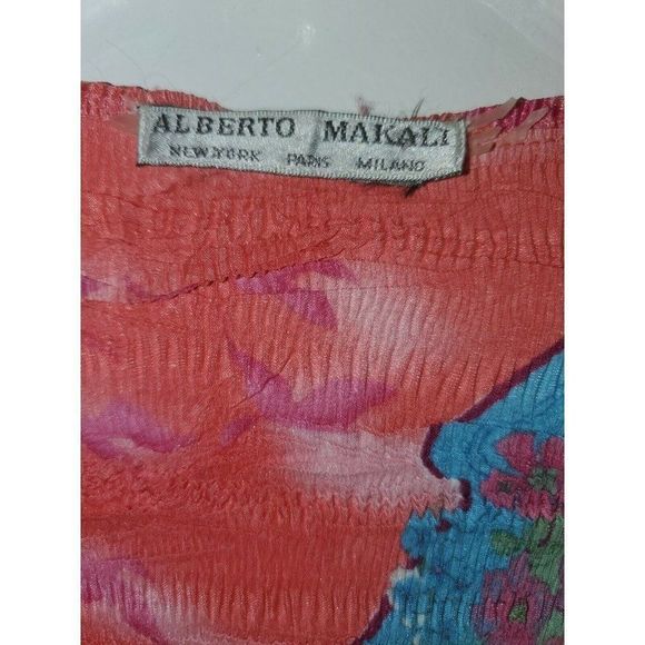 ALBERTO Makali Smocked Top Asian Floral 3/4 Sleeve - Picture 4 of 6